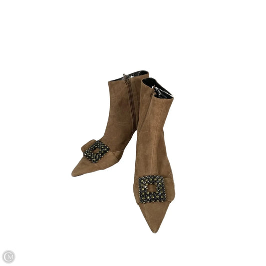 Boots Leather By Clothes Mentor In Tan, Size: 8.5