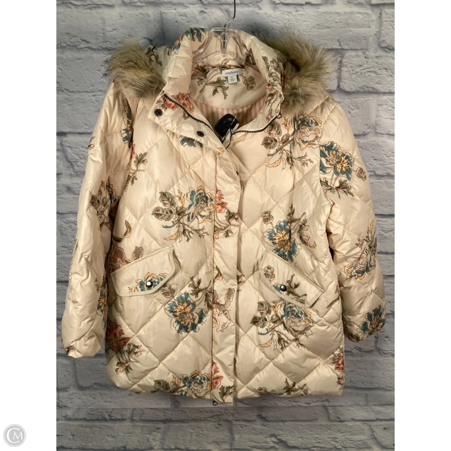 Coat Puffer & Quilted By Sundance In Floral Print, Size: Lp