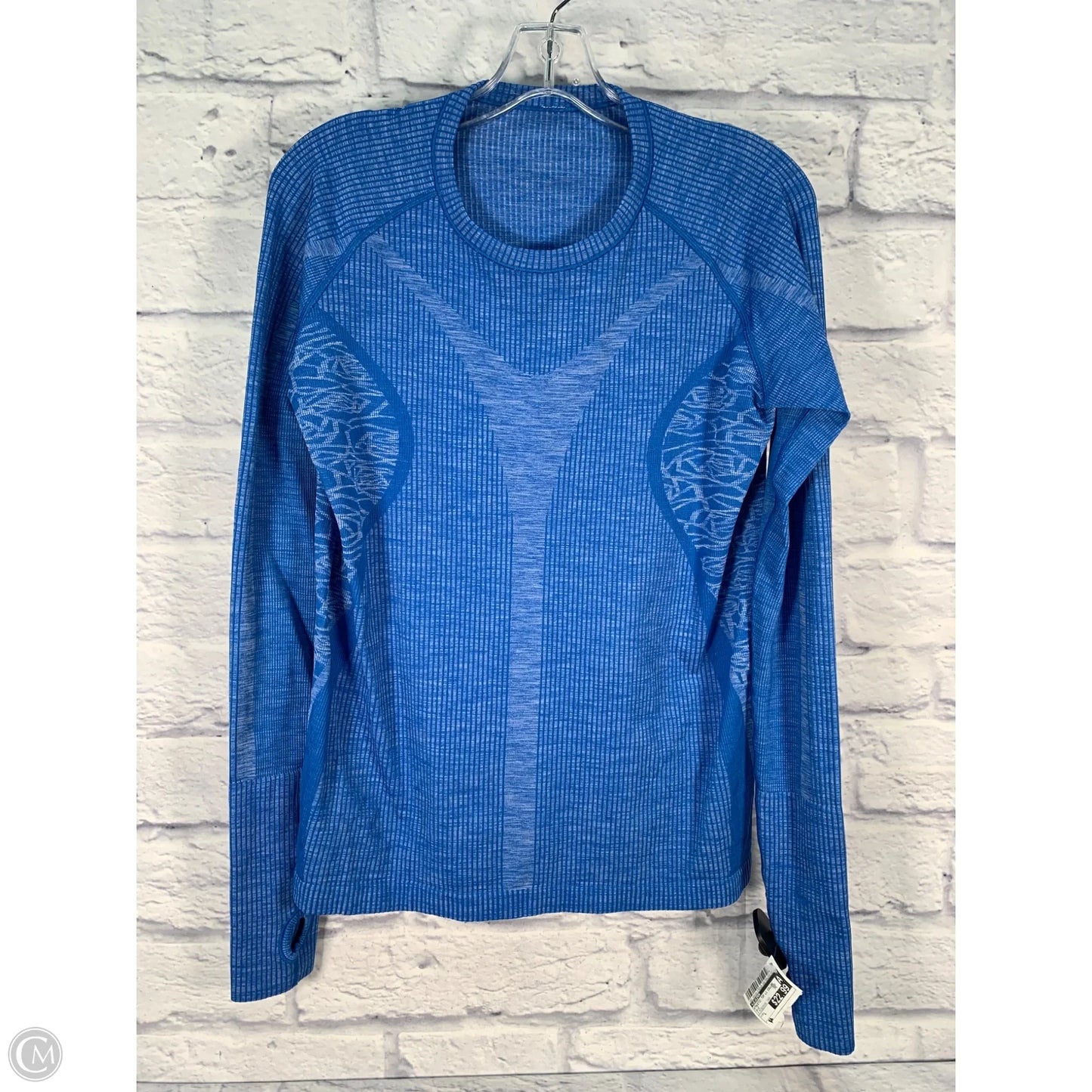 Athletic Top Long Sleeve Collar By Lululemon In Blue, Size: L