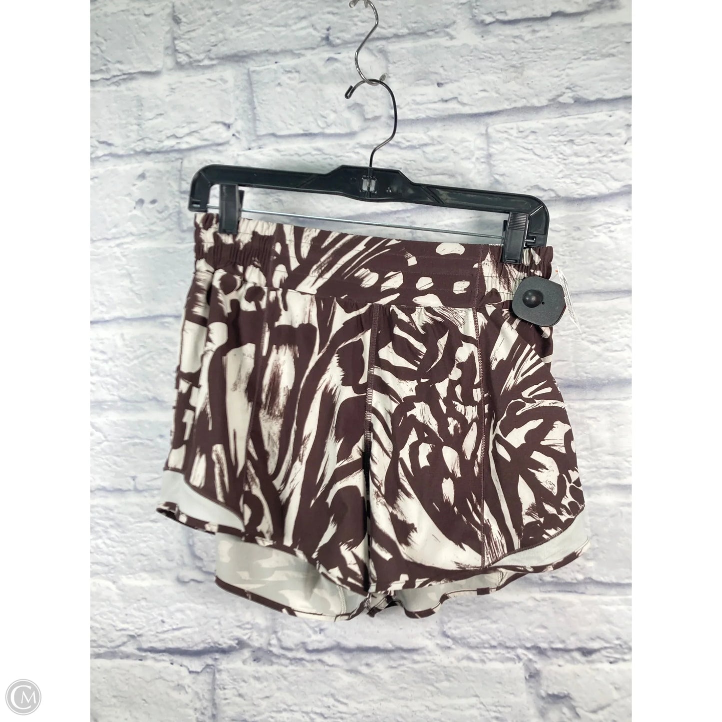 Athletic Shorts By Lululemon In Brown & Cream, Size: M