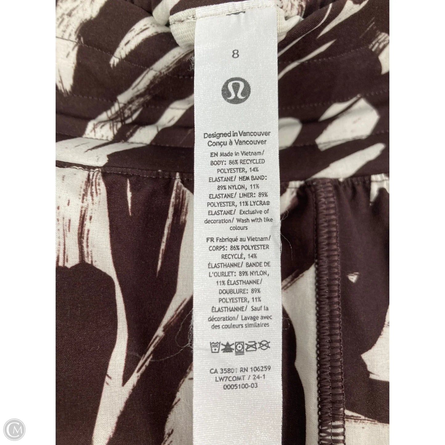 Athletic Shorts By Lululemon In Brown & Cream, Size: M