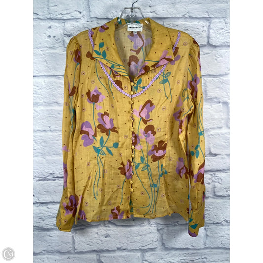 Blouse Long Sleeve By Antik Batik In Yellow, Size: L