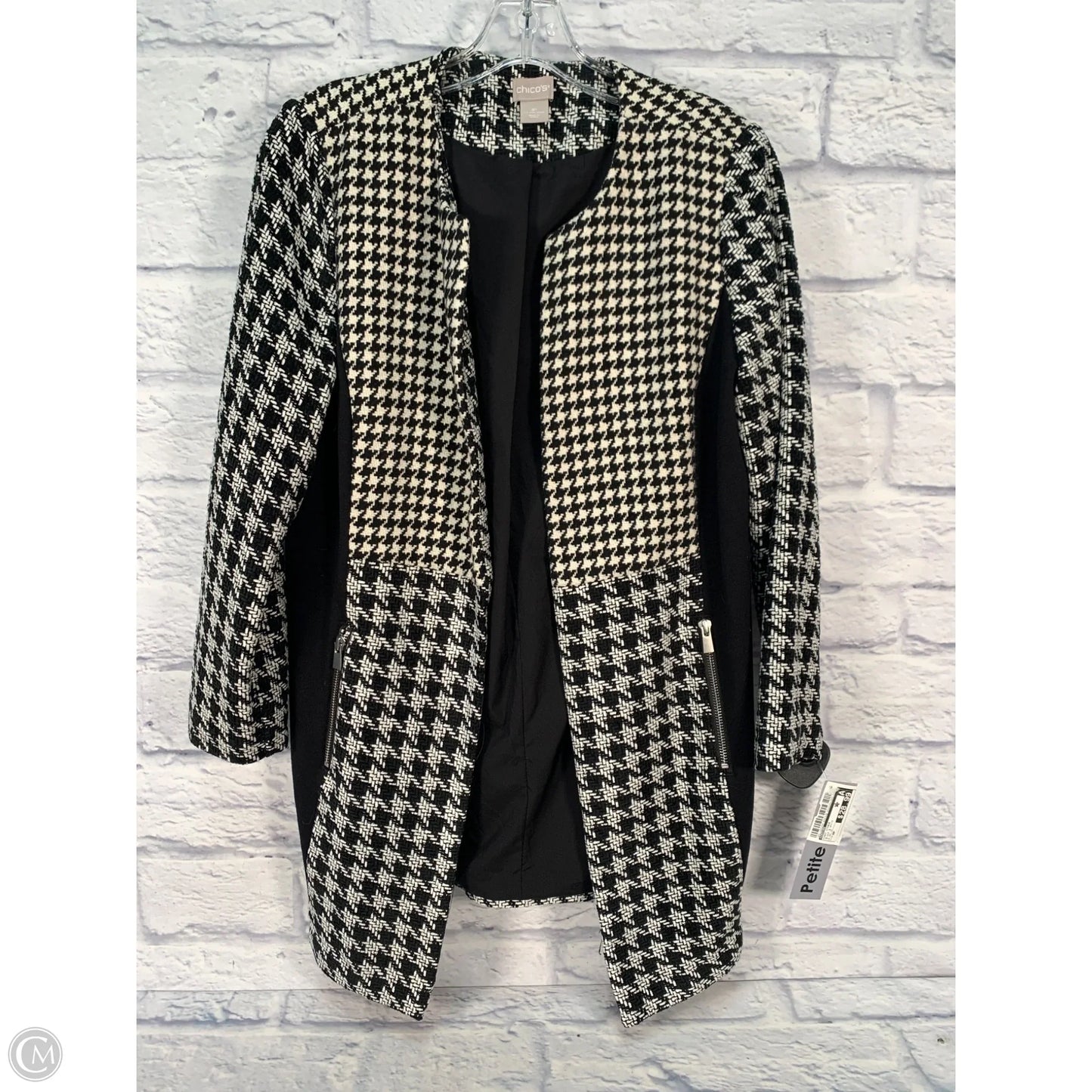 Coat Other By Chicos In Black & White, Size: Mp
