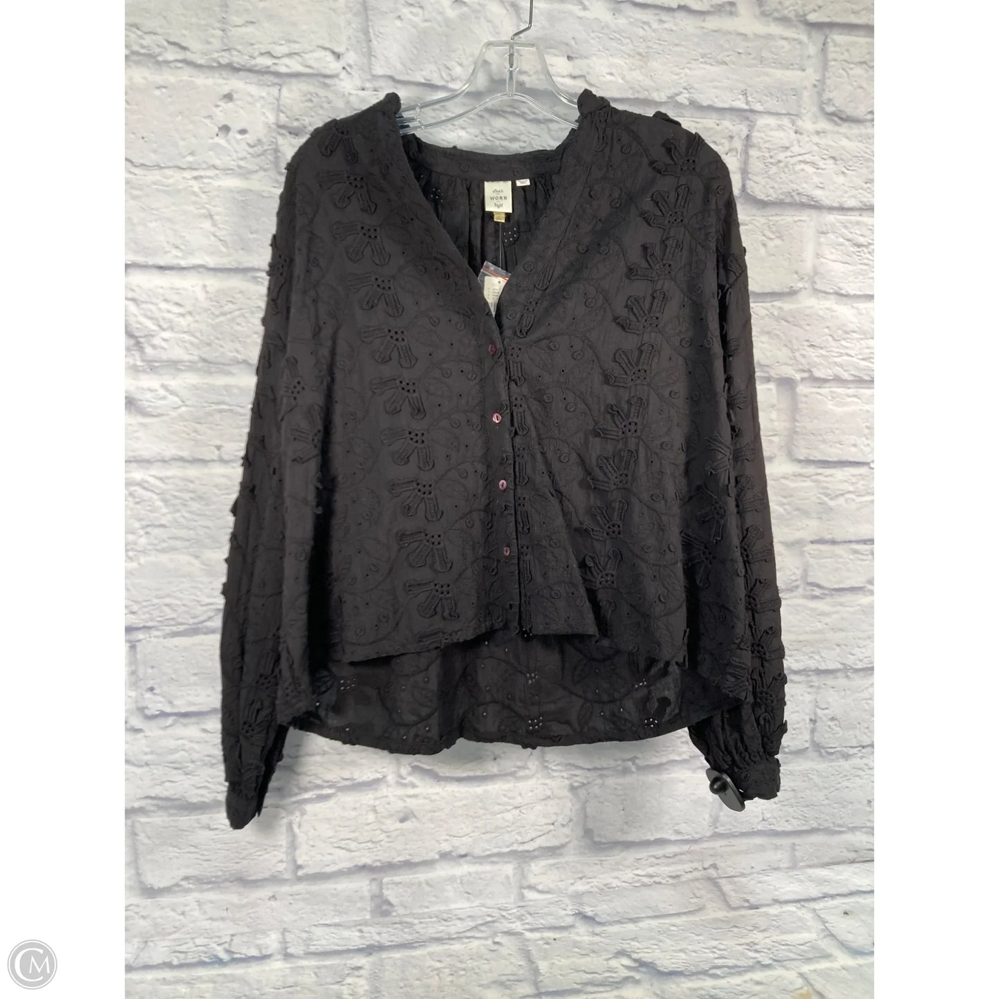 Top Long Sleeve By Anthropologie In Black, Size: S