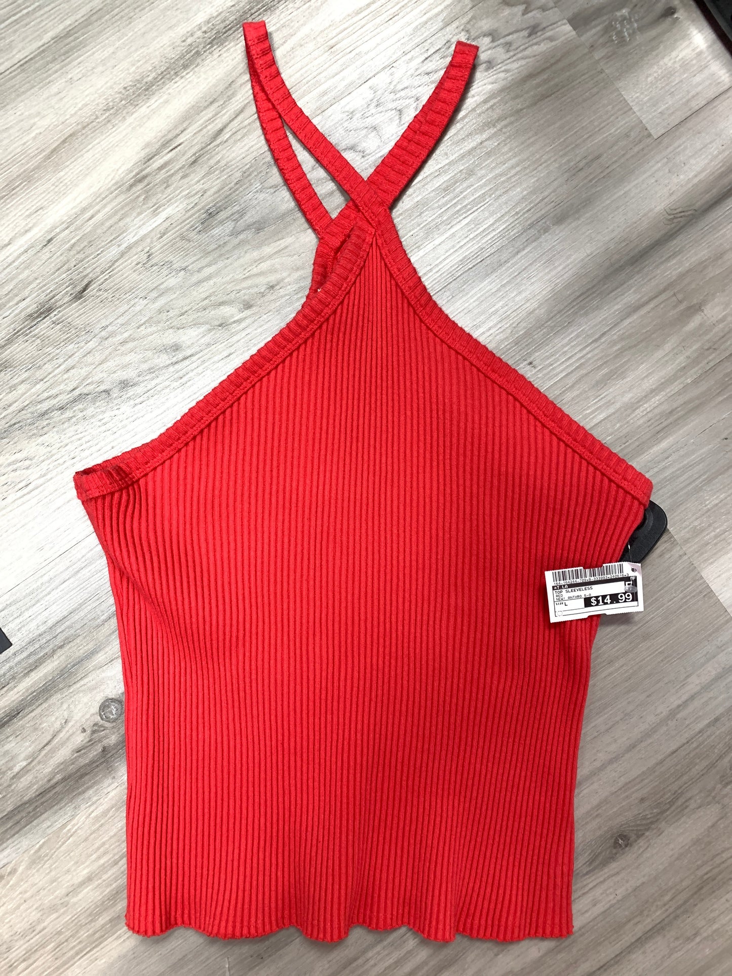 Red Top Sleeveless T.la, Size L