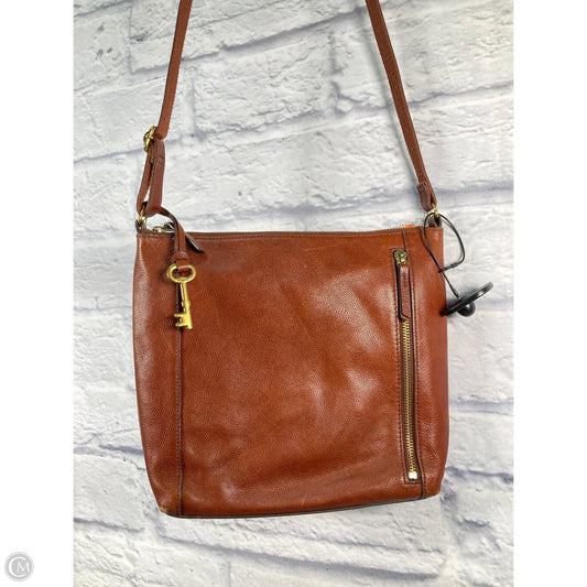Crossbody Leather By Fossil, Size: Medium