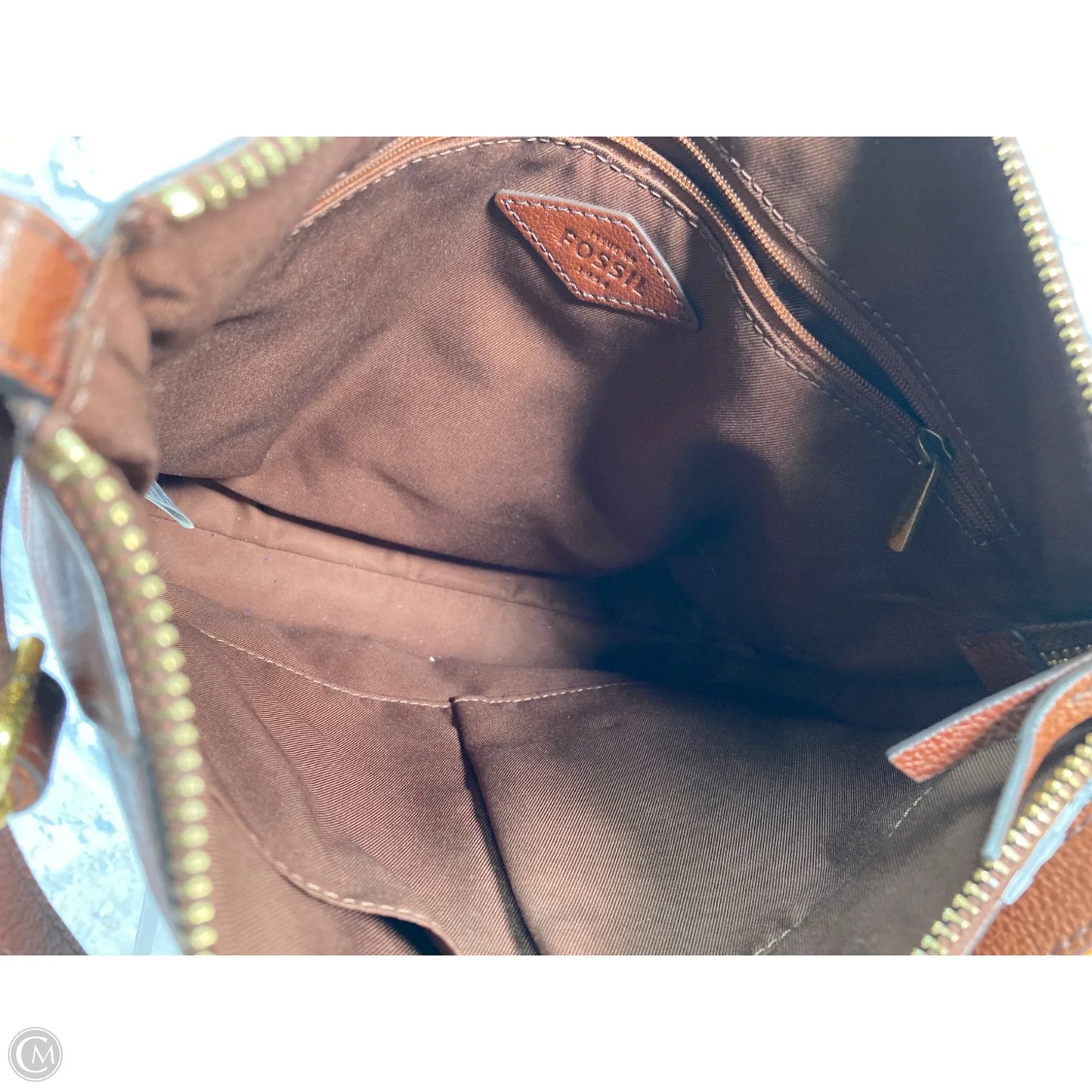 Crossbody Leather By Fossil, Size: Medium