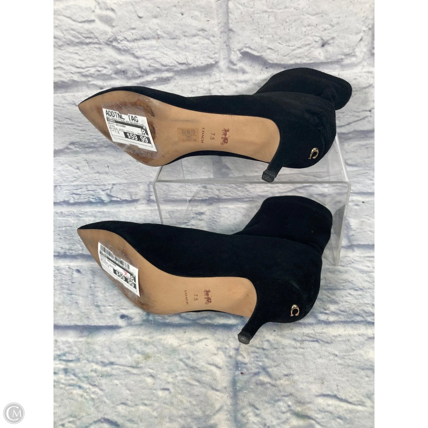 Boots Designer By Coach In Black, Size: 7.5