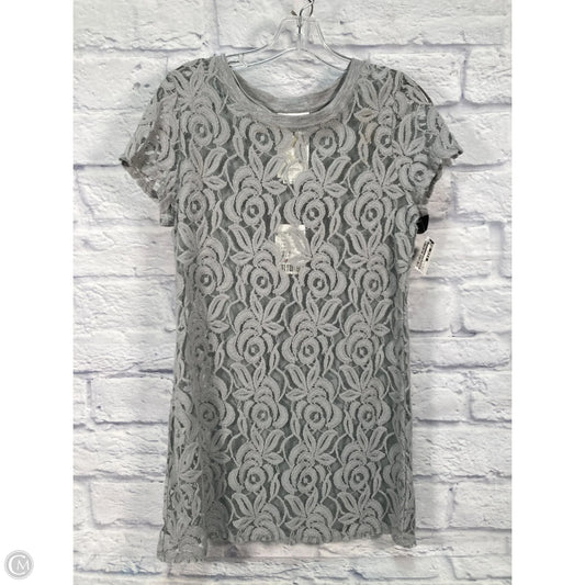 Blouse Short Sleeve By Anthropologie In Grey, Size: M