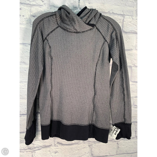 Athletic Top Long Sleeve Hoodie By Lululemon In Black & White, Size: S