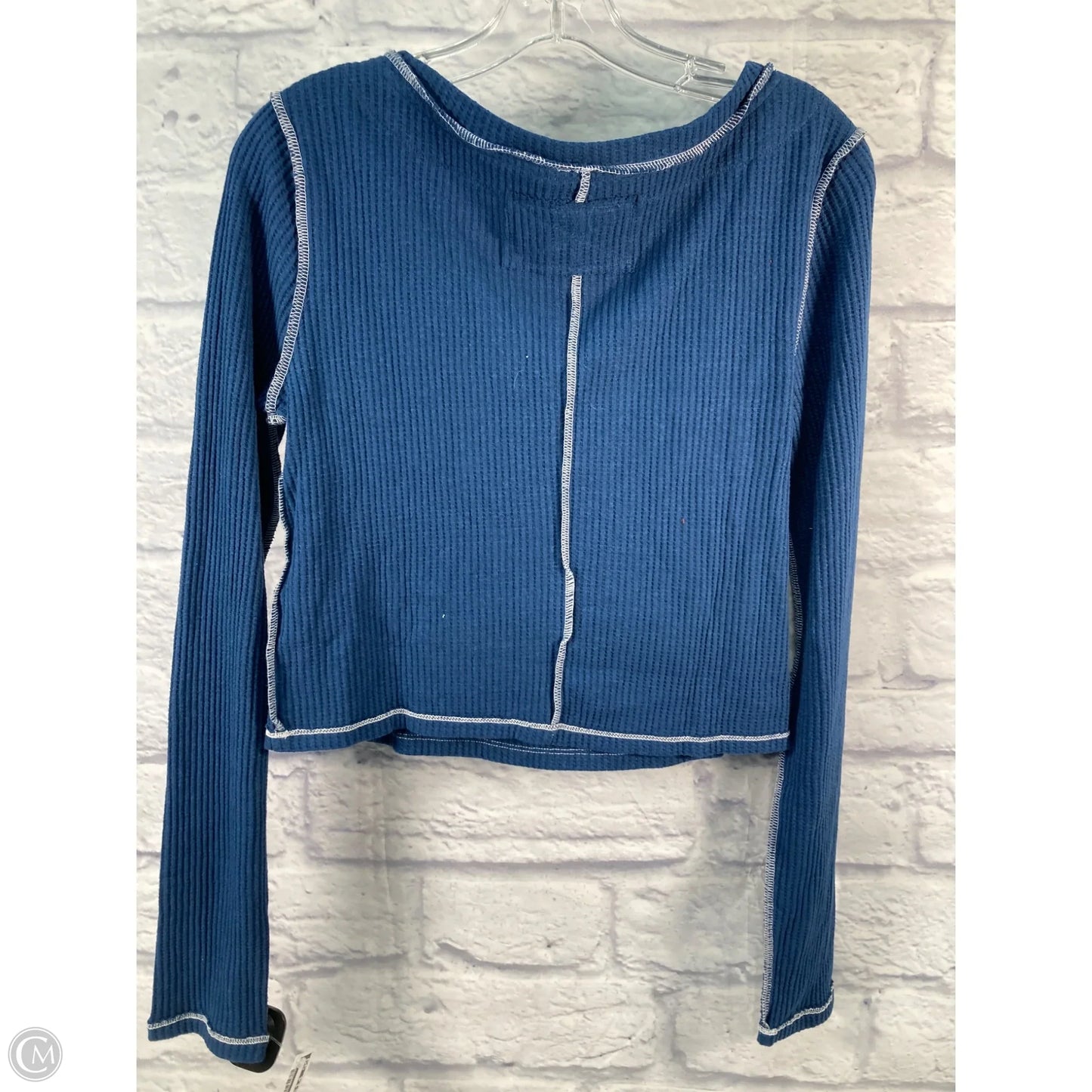Top Long Sleeve By We The Free In Blue & White, Size: M