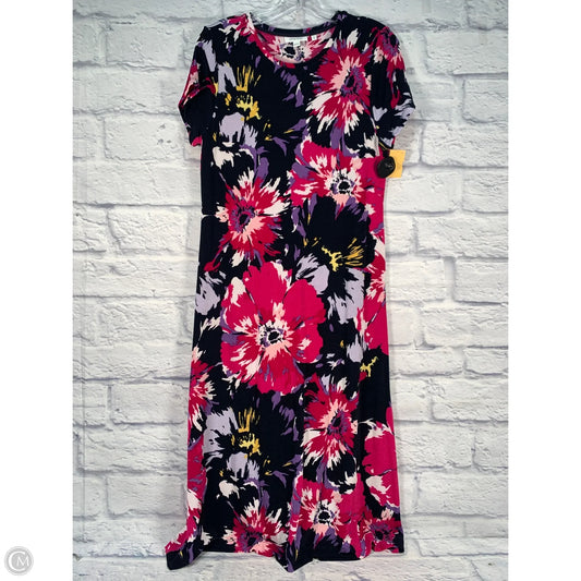Dress Casual Midi By Chicos In Pink & Purple, Size: M