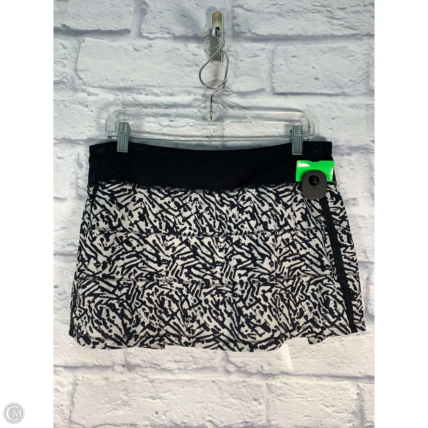 Athletic Skort By Lululemon In Black & White, Size: M