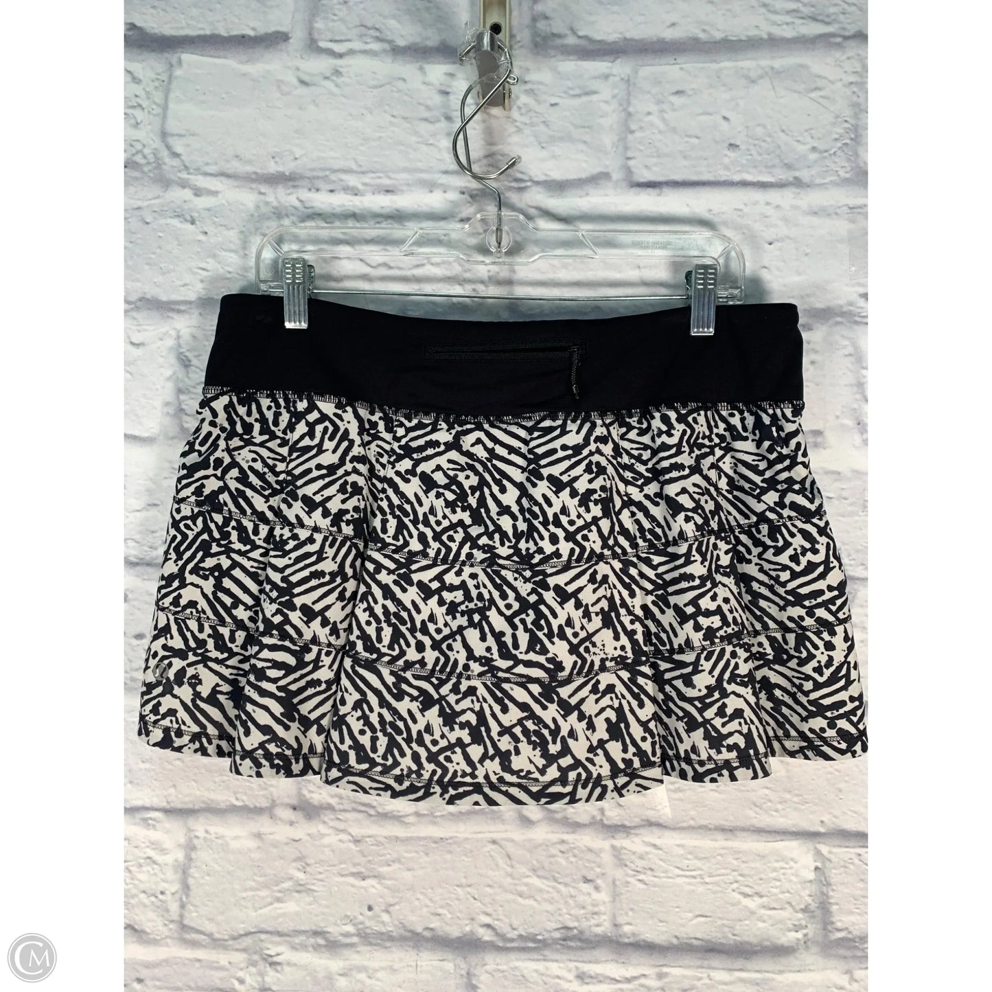 Athletic Skort By Lululemon In Black & White, Size: M