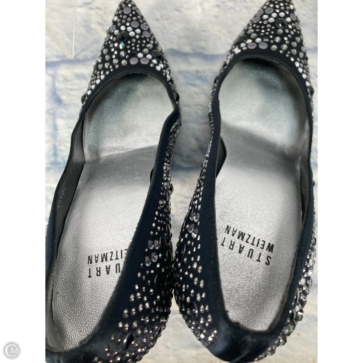 Shoes Designer By Stuart Weitzman In Blue & Silver, Size: 7