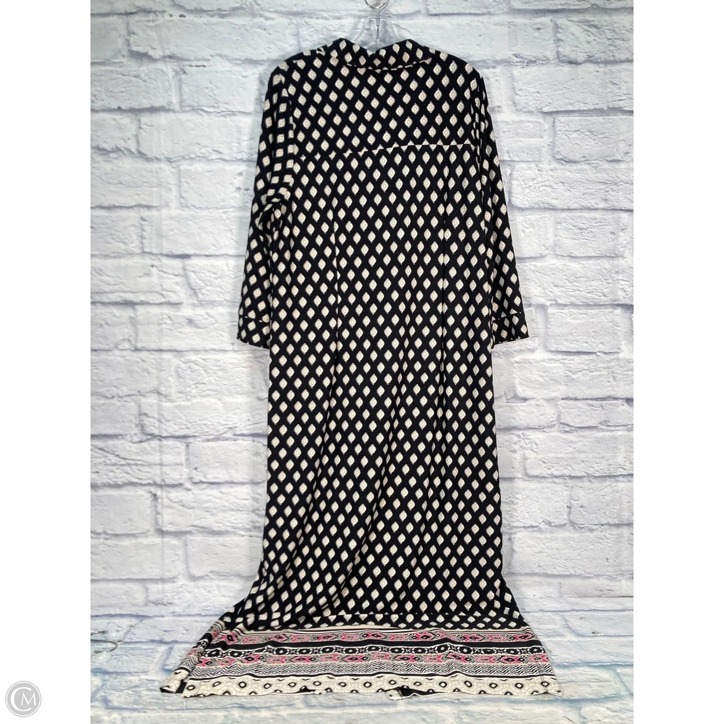 Dress Casual Maxi By Chicos In Black & Tan, Size: L
