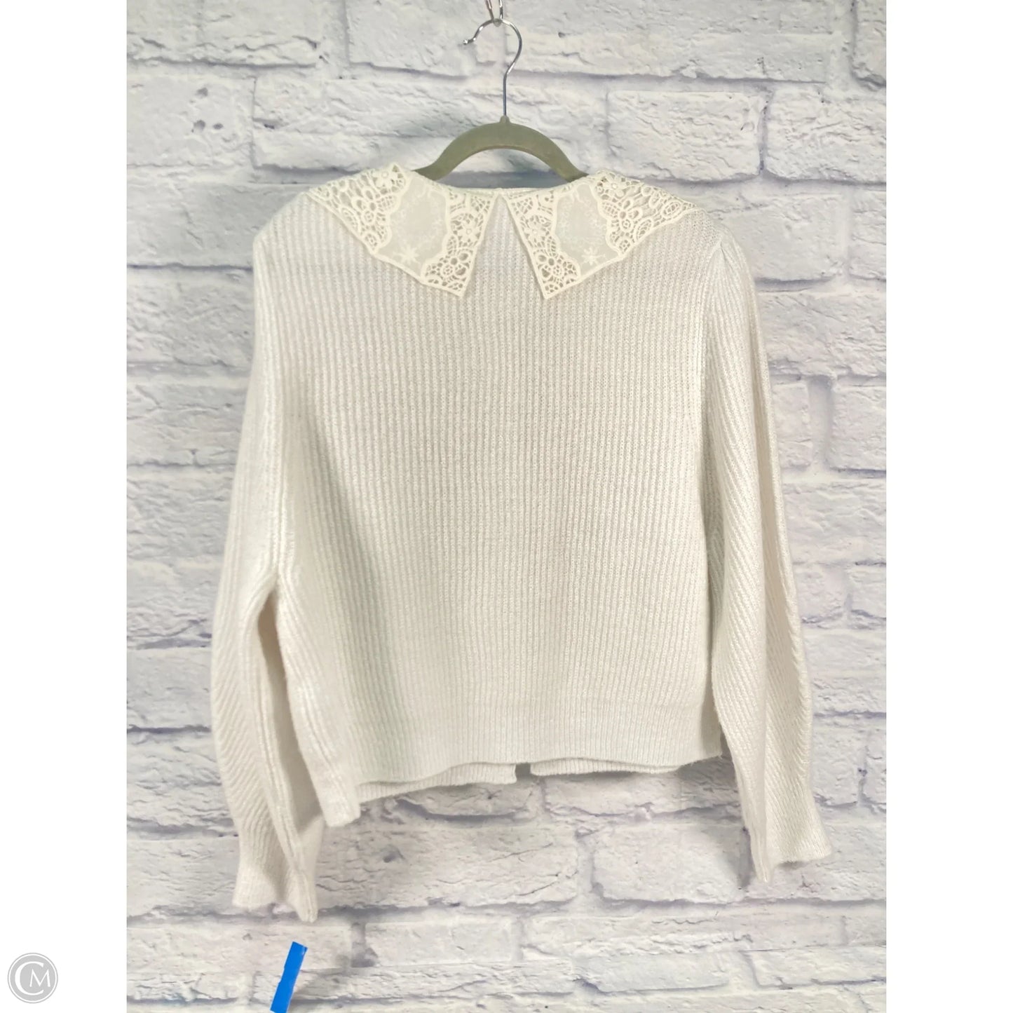 Sweater Cardigan By Top Shop In White, Size: L