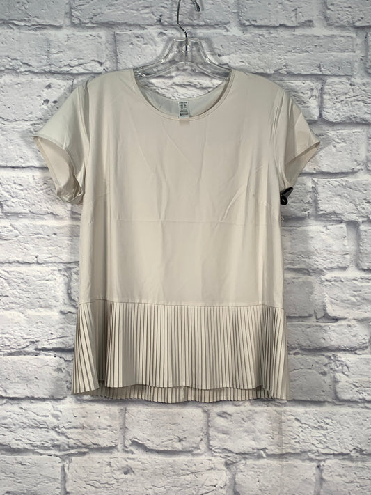 Blouse Short Sleeve By Spanx In Cream, Size: L