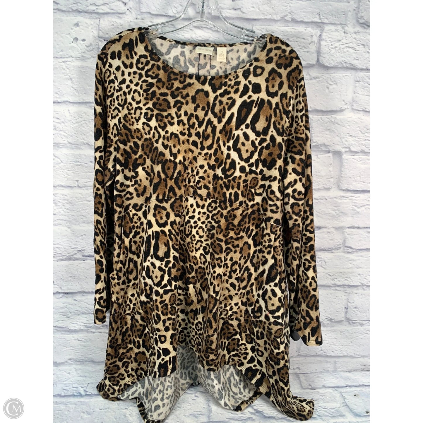 Tunic Long Sleeve By Chicos In Animal Print, Size: L