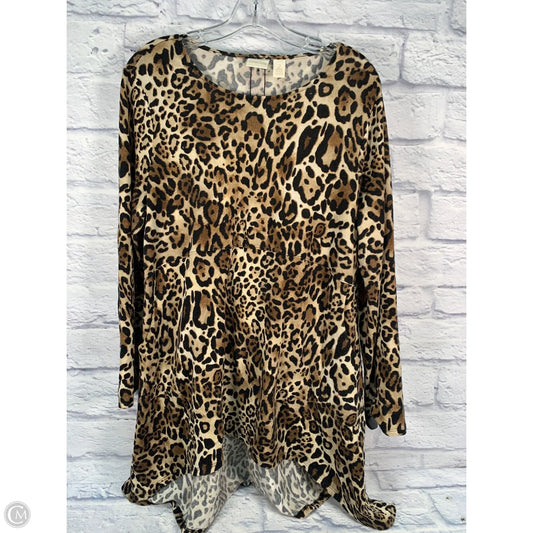 Tunic Long Sleeve By Chicos In Animal Print, Size: L