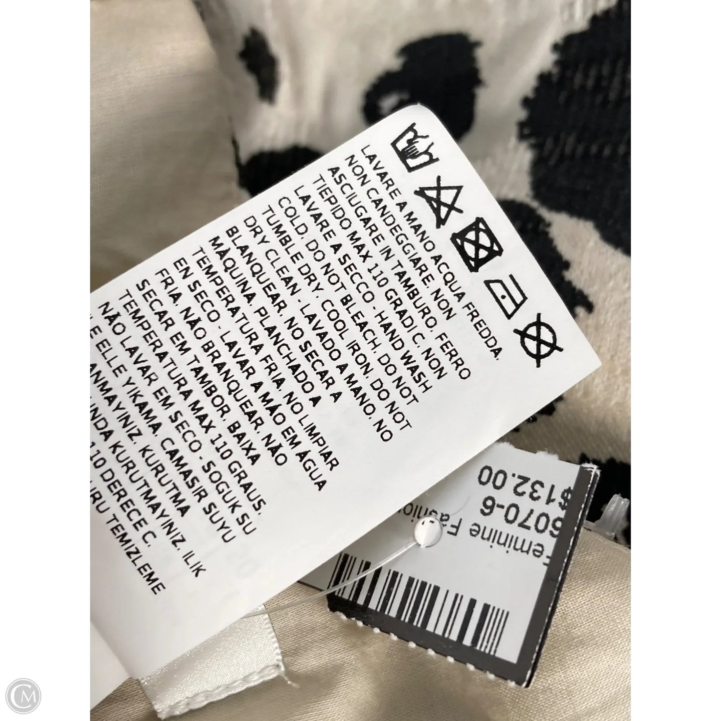 Dress Designer By Max Mara In Black & Cream, Size: Xl