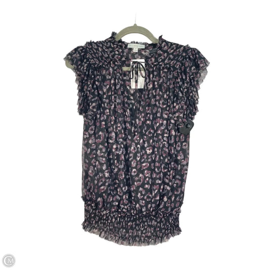Top Short Sleeve By Allison Joy In Black & Purple, Size: S