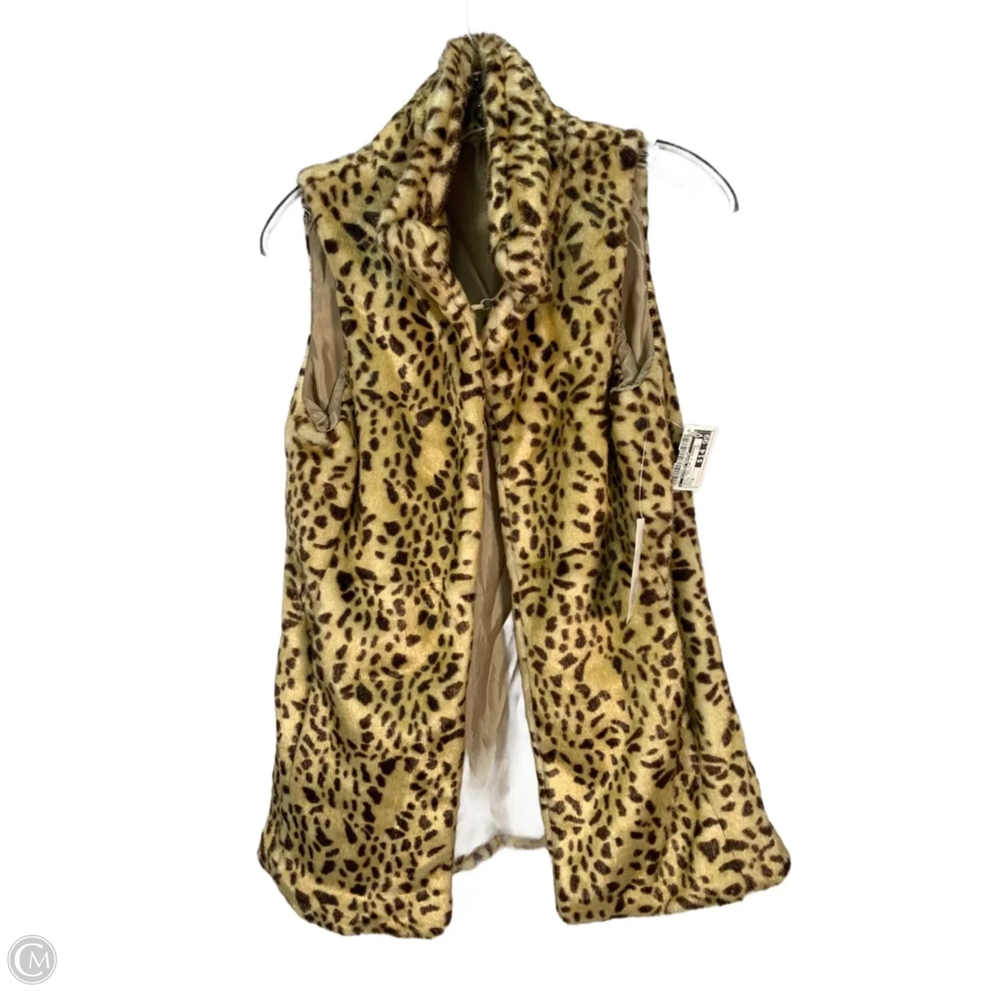 Vest Faux Fur & Sherpa By Clothes Mentor In Animal Print, Size: S