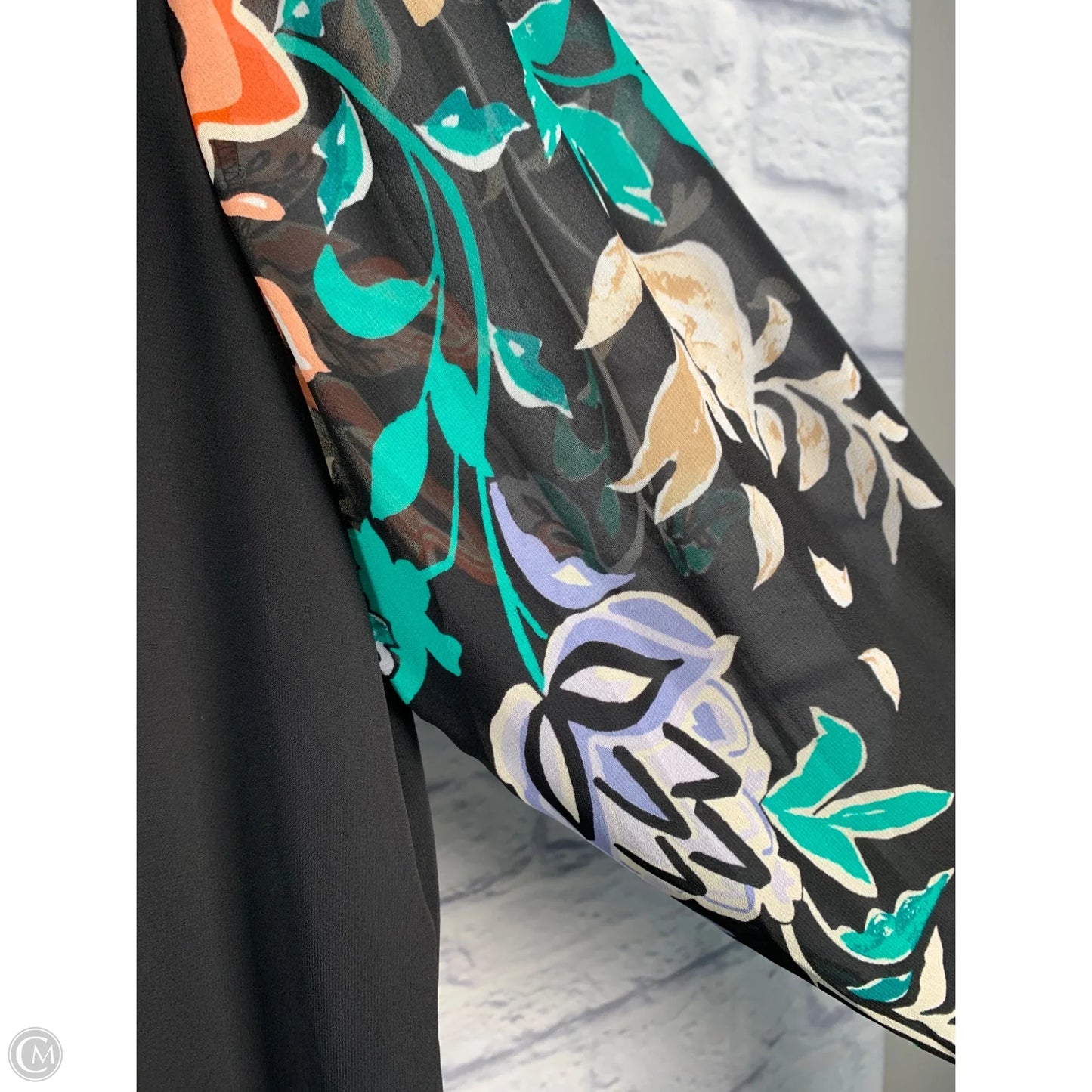 Tunic Long Sleeve By Chicos In Black & Green, Size: L