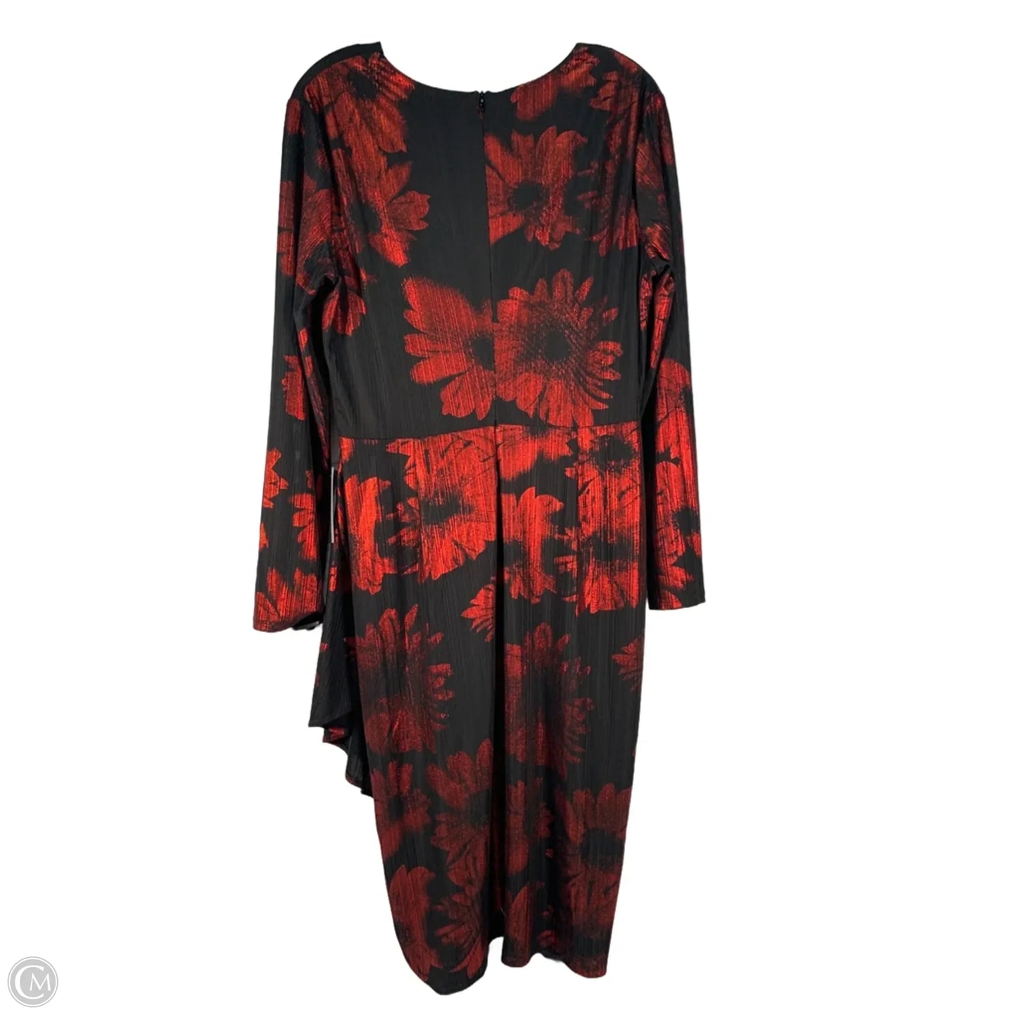 Dress Party Midi By London Times In Black & Red, Size: L