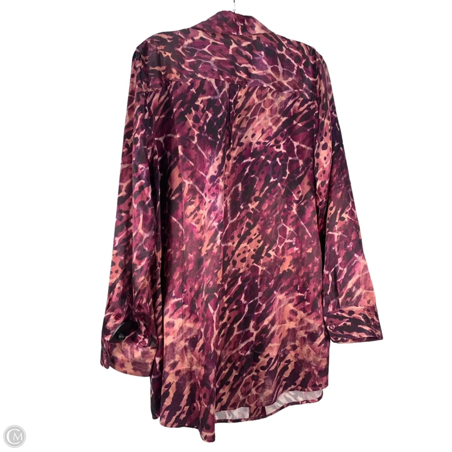 Tunic Long Sleeve By Soft Surroundings In Pink & Purple, Size: Xl