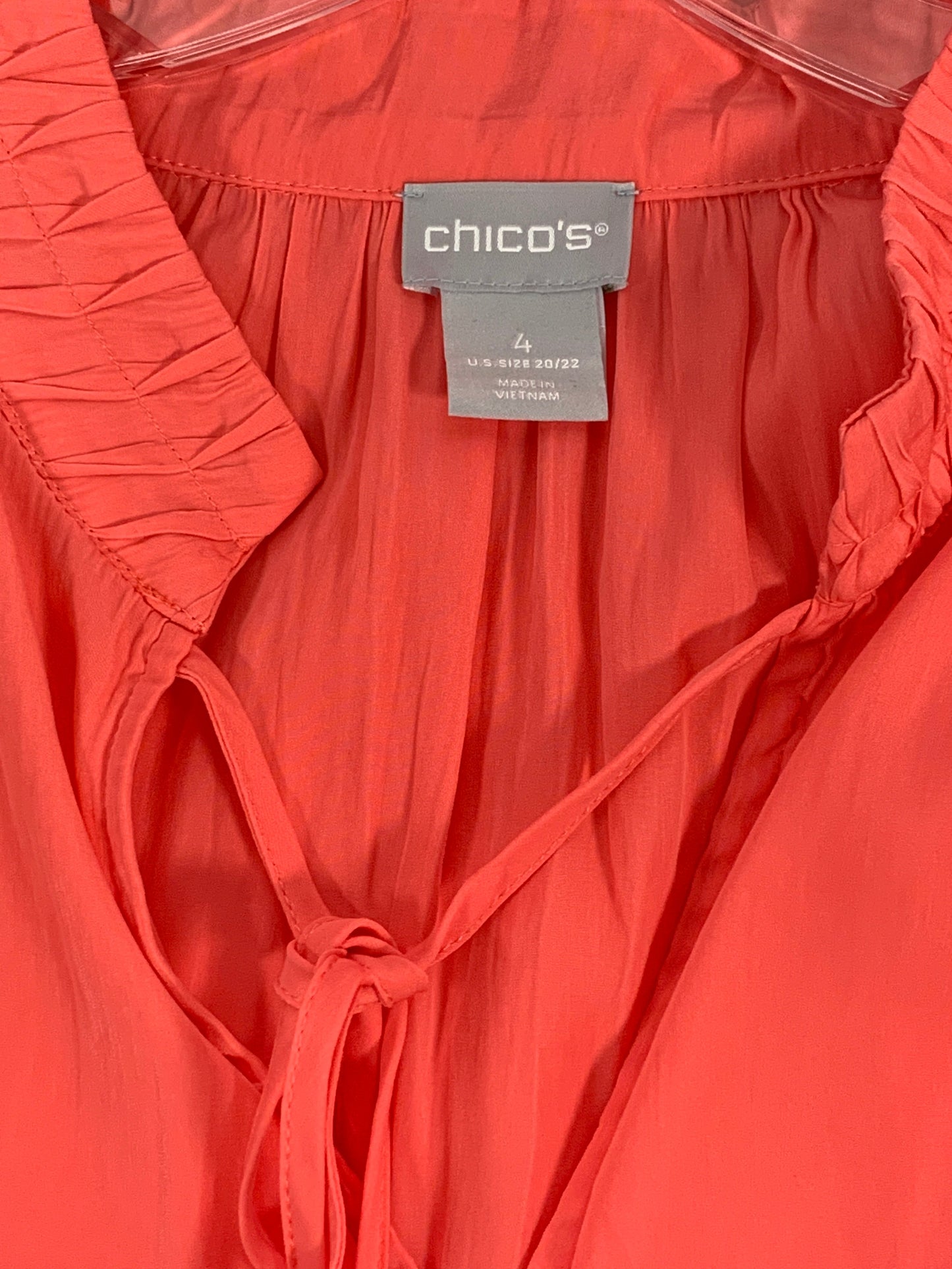 Top Long Sleeve By Chicos In Peach, Size: 2x