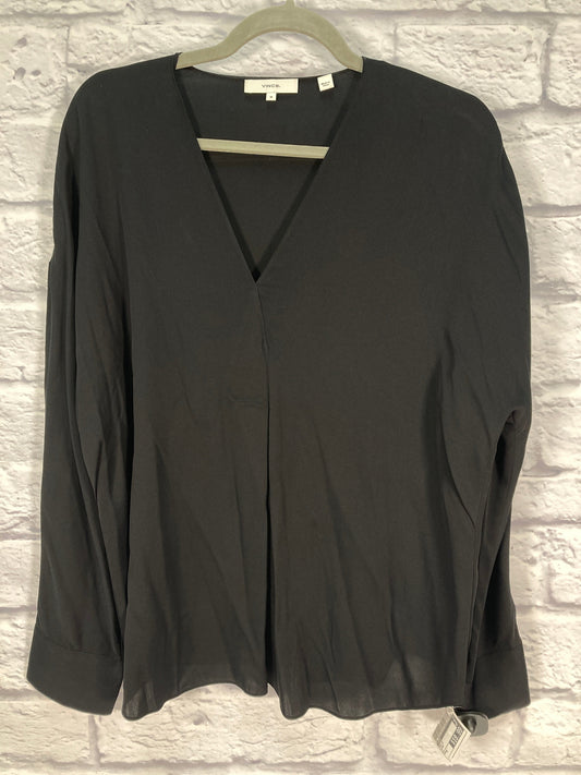 Top Long Sleeve By Vince In Black, Size: M