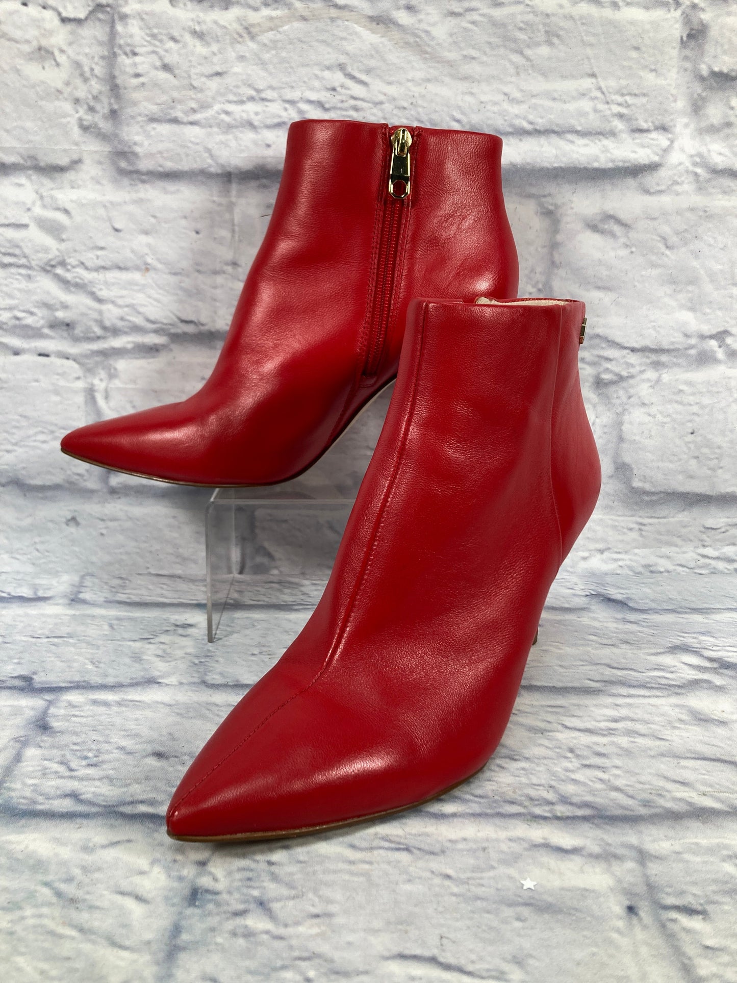 Boots Ankle Heels By Louise Et Cie In Red, Size: 9.5