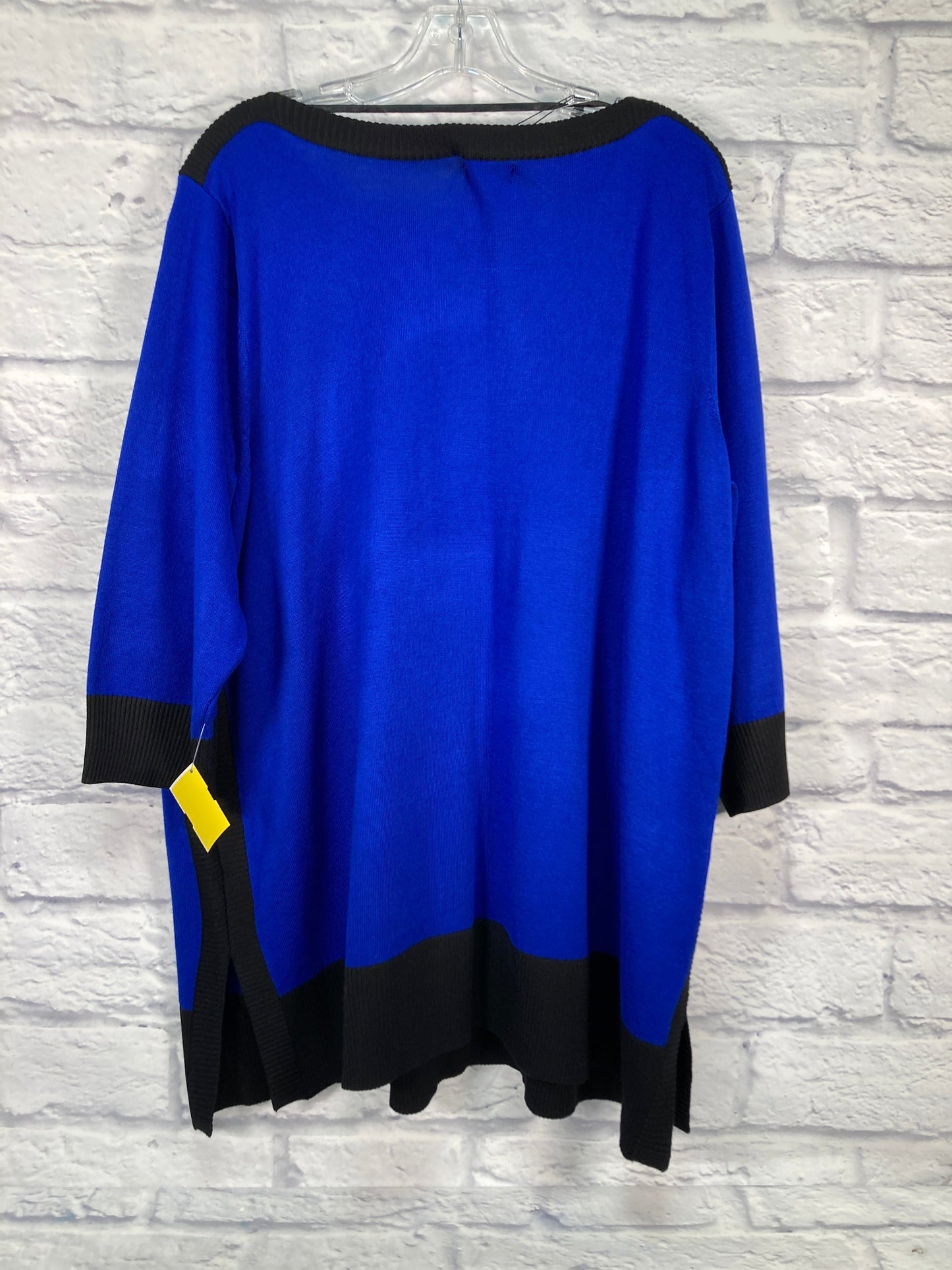 Sweater By Cable And Gauge In Black & Blue, Size: 3x