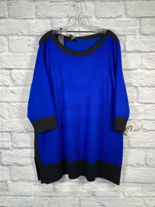 Sweater By Cable And Gauge In Black & Blue, Size: 3x