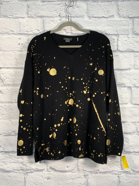 Sweater Cashmere By Clothes Mentor In Black & Gold, Size: M