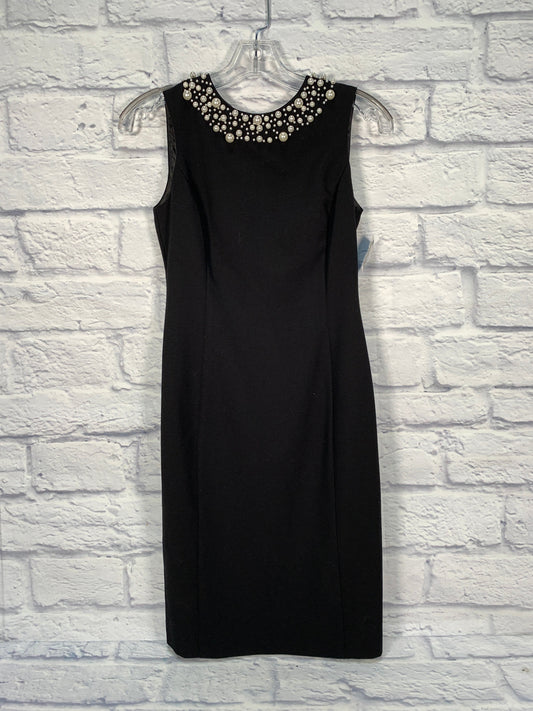 Dress Party Midi By Calvin Klein In Black & Cream, Size: Xsp