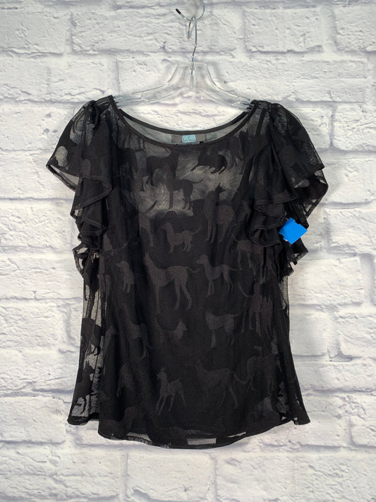 Blouse Short Sleeve By Eva Franco In Black, Size: L