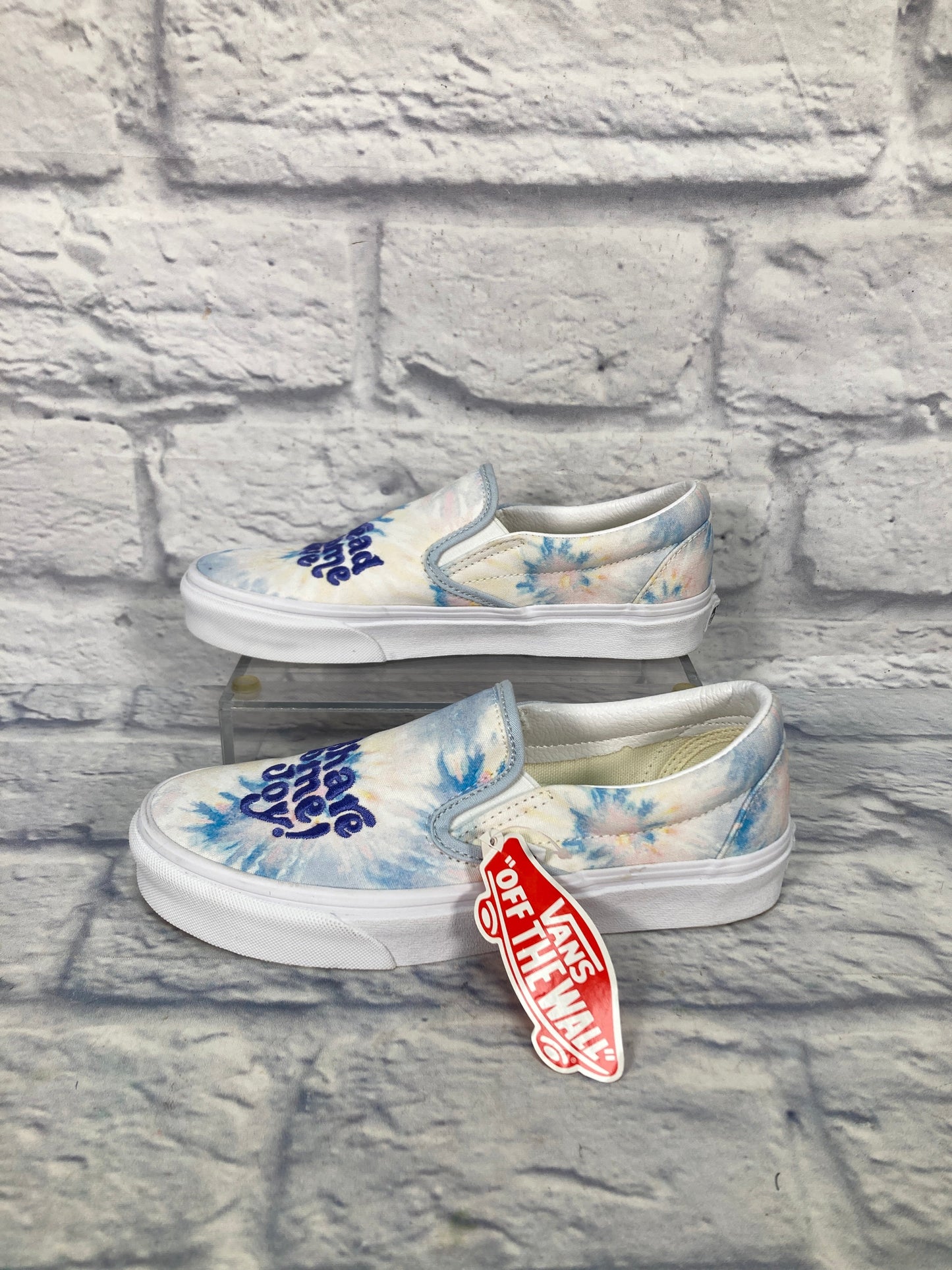 Shoes Sneakers By Vans In Blue & White, Size: 7