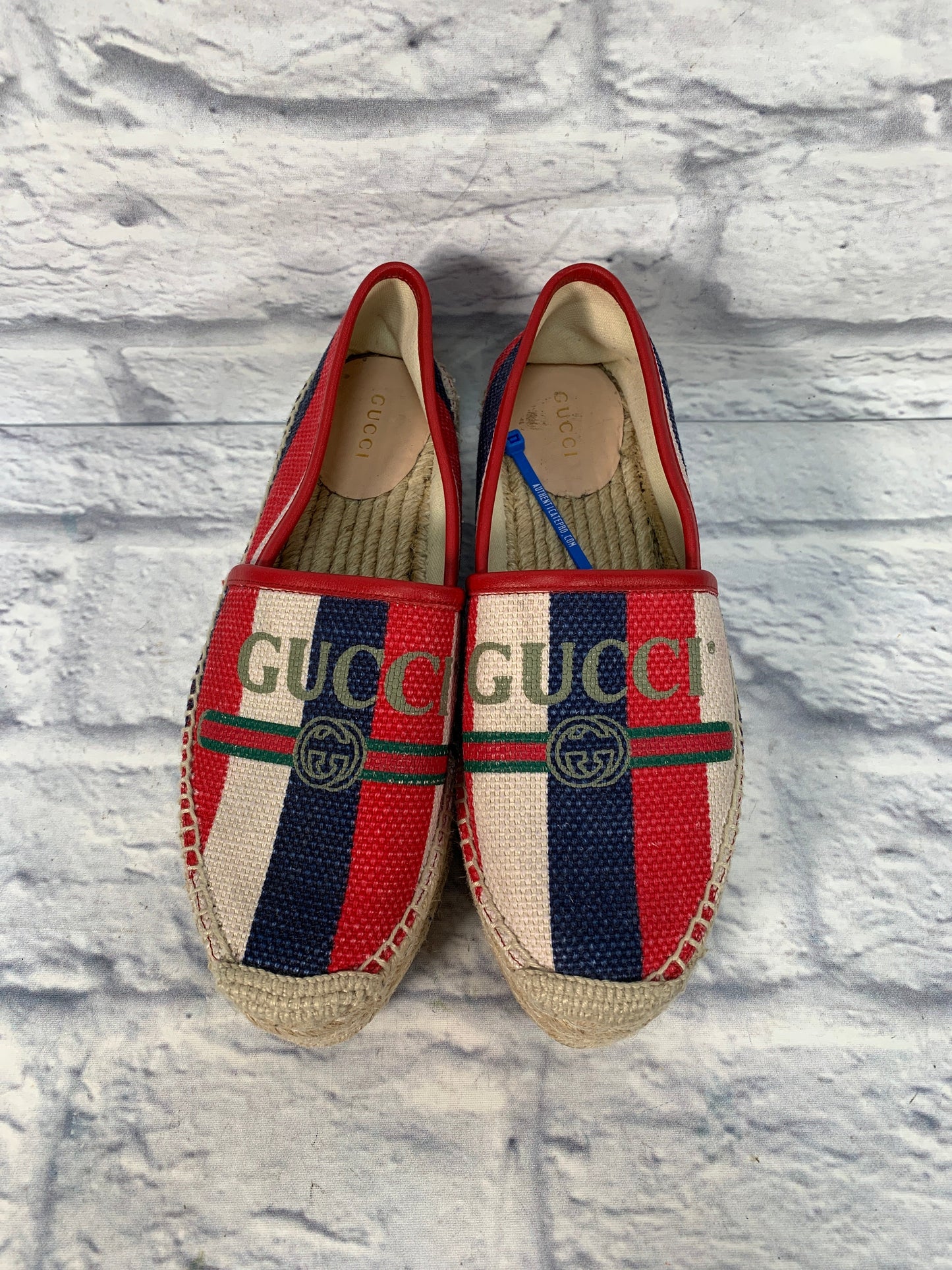 Blue & Red Shoes Luxury Designer Gucci, Size 7