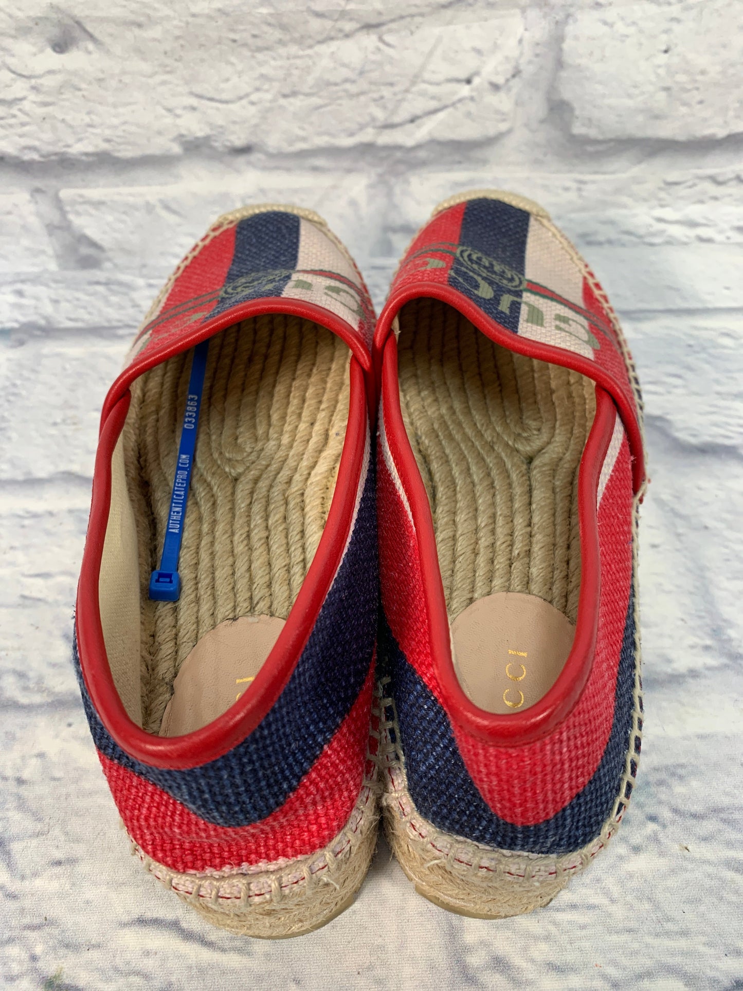 Blue & Red Shoes Luxury Designer Gucci, Size 7