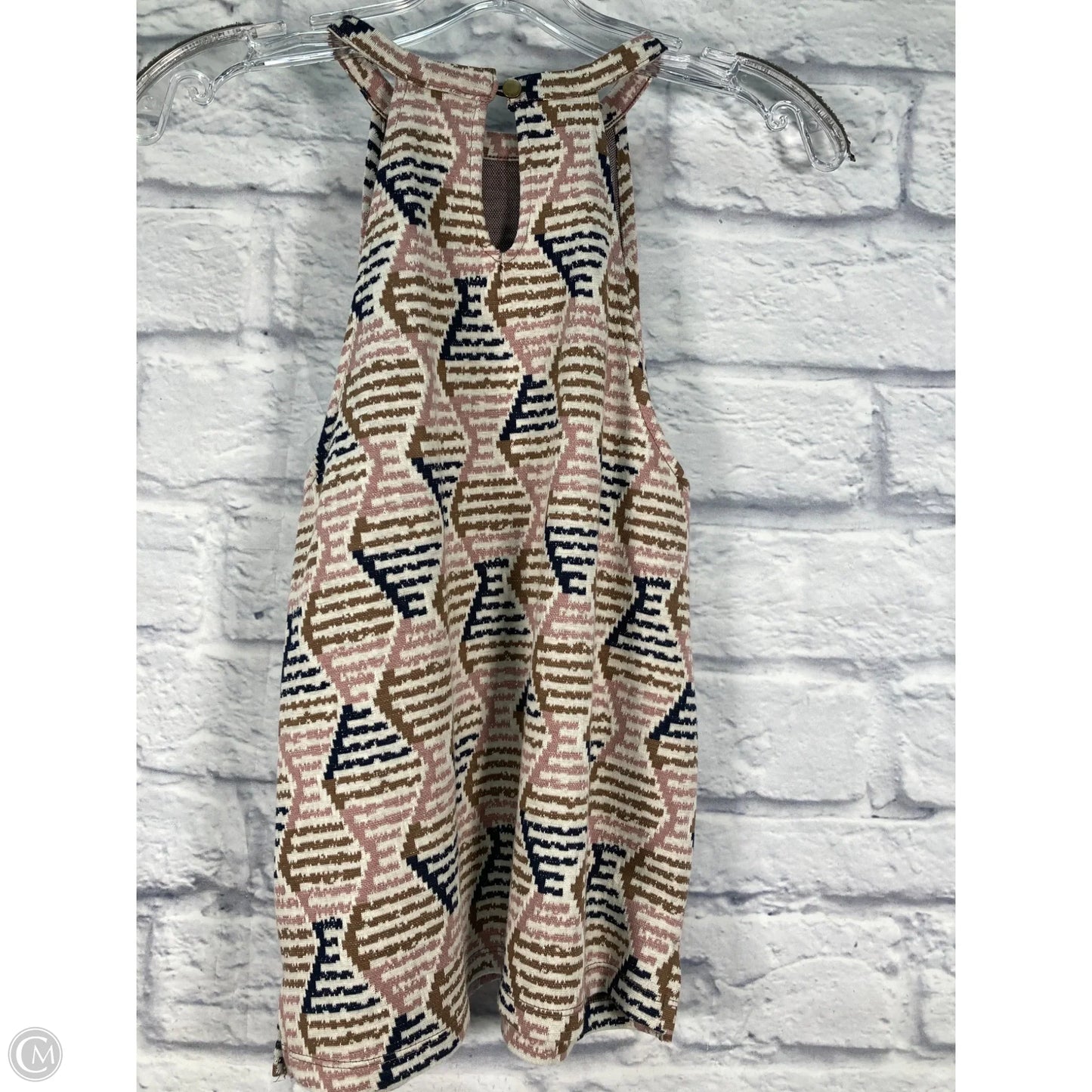 Blouse Sleeveless By Anthropologie In Brown & Pink, Size: Xs