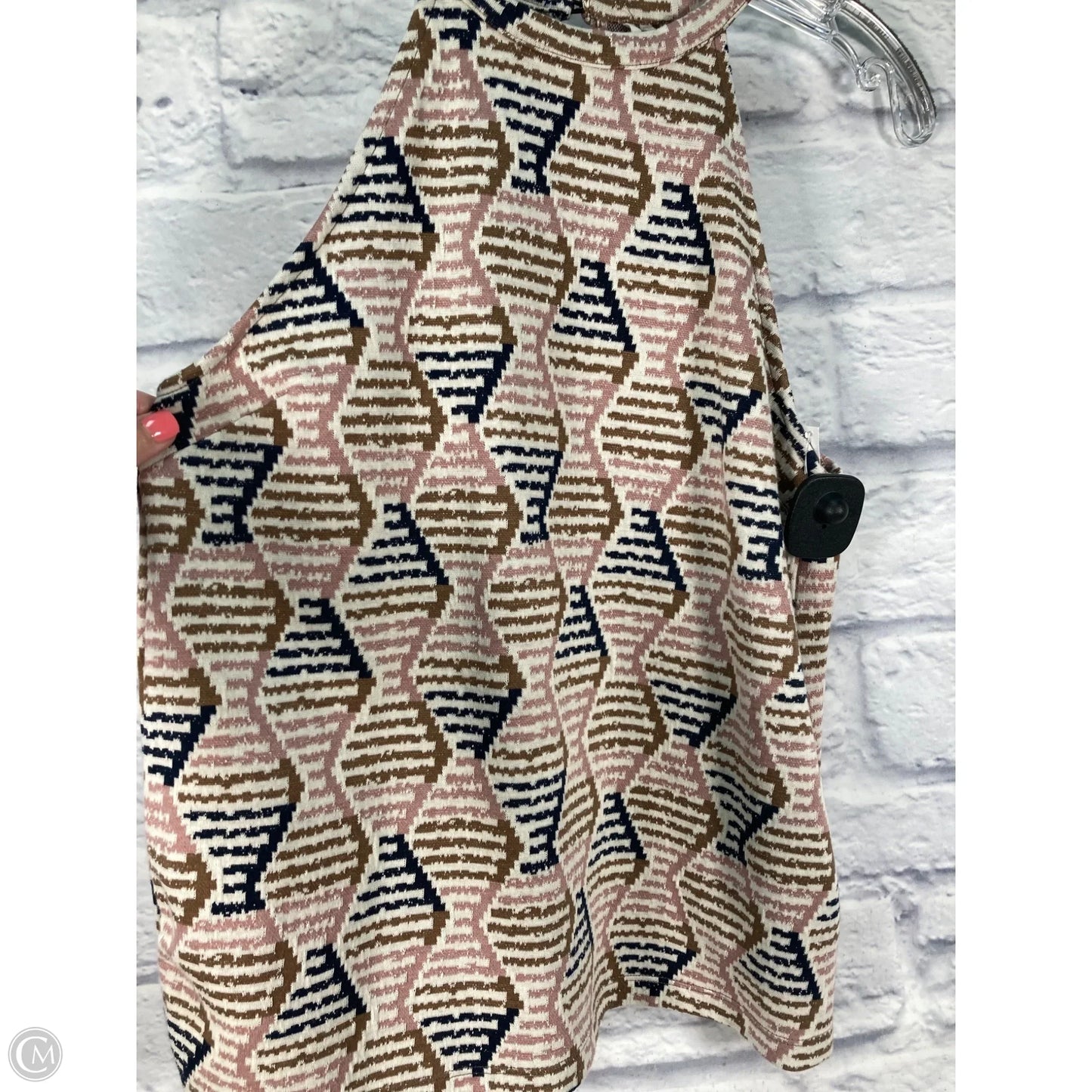 Blouse Sleeveless By Anthropologie In Brown & Pink, Size: Xs