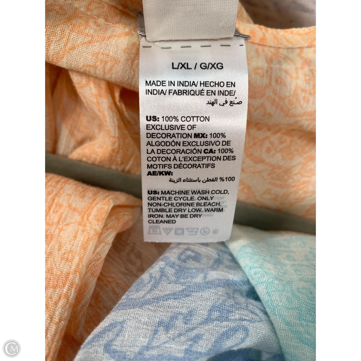 Kimono By Chicos In Blue & Orange, Size: Xl