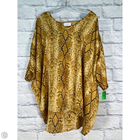 Blouse Short Sleeve By Adrienne In Snakeskin Print, Size: 2x