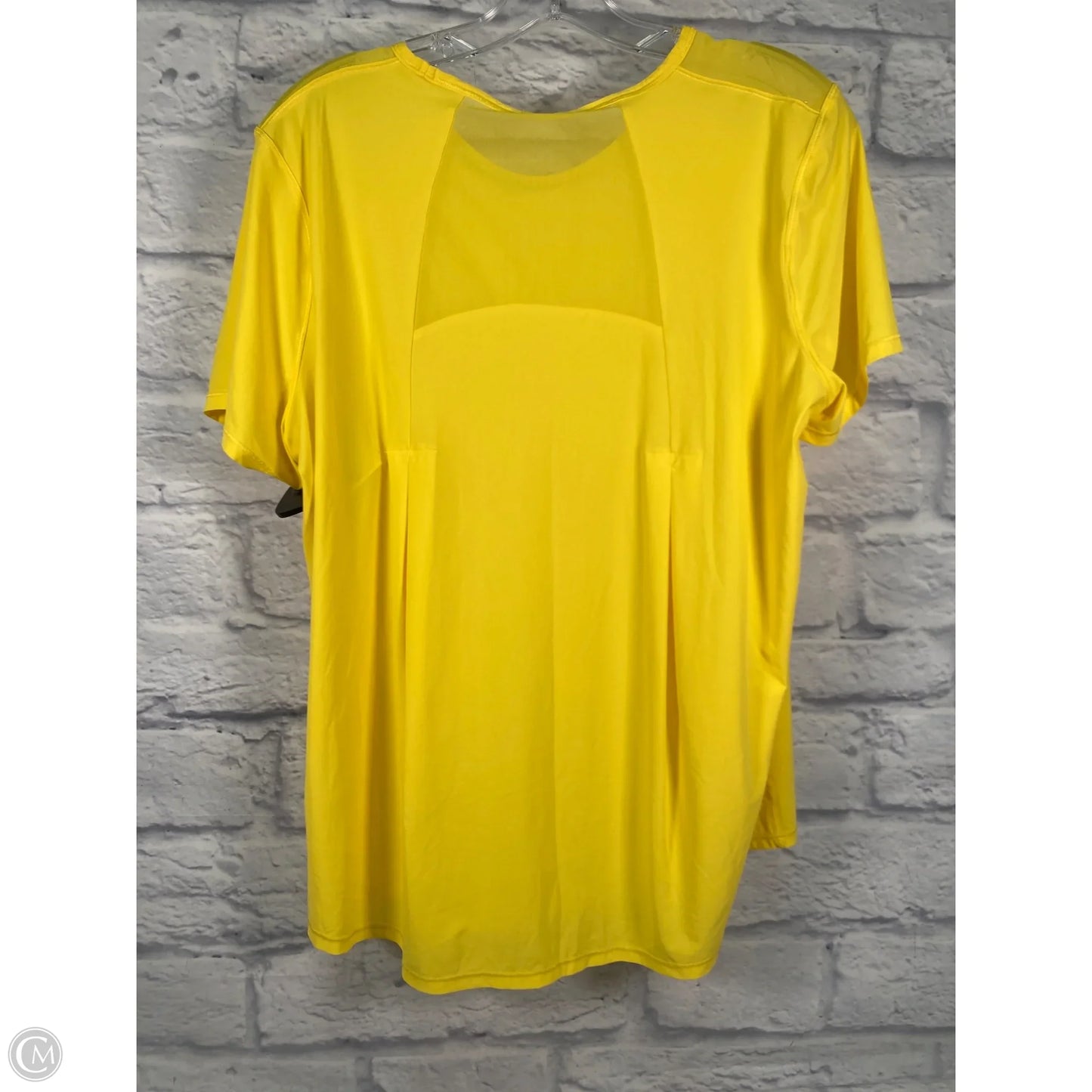 Athletic Top Short Sleeve By Lululemon In Yellow, Size: Xl