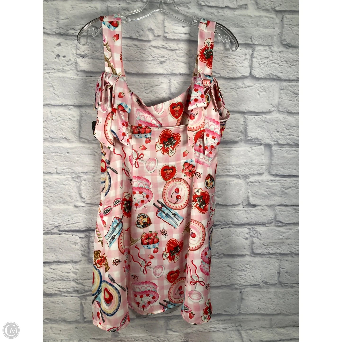 Dress Casual Short By Urban Outfitters In Pink & White, Size: L