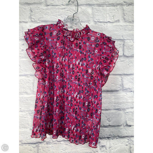 Blouse Short Sleeve By Anthropologie In Blue & Purple, Size: Xs