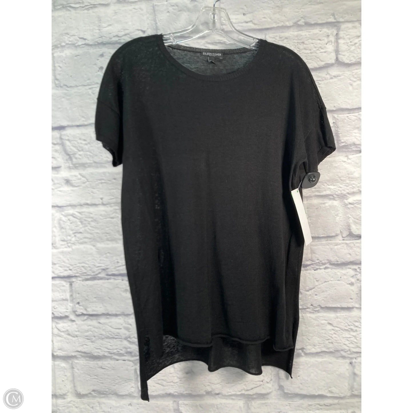 Tunic Short Sleeve By Eileen Fisher In Black, Size: Lp