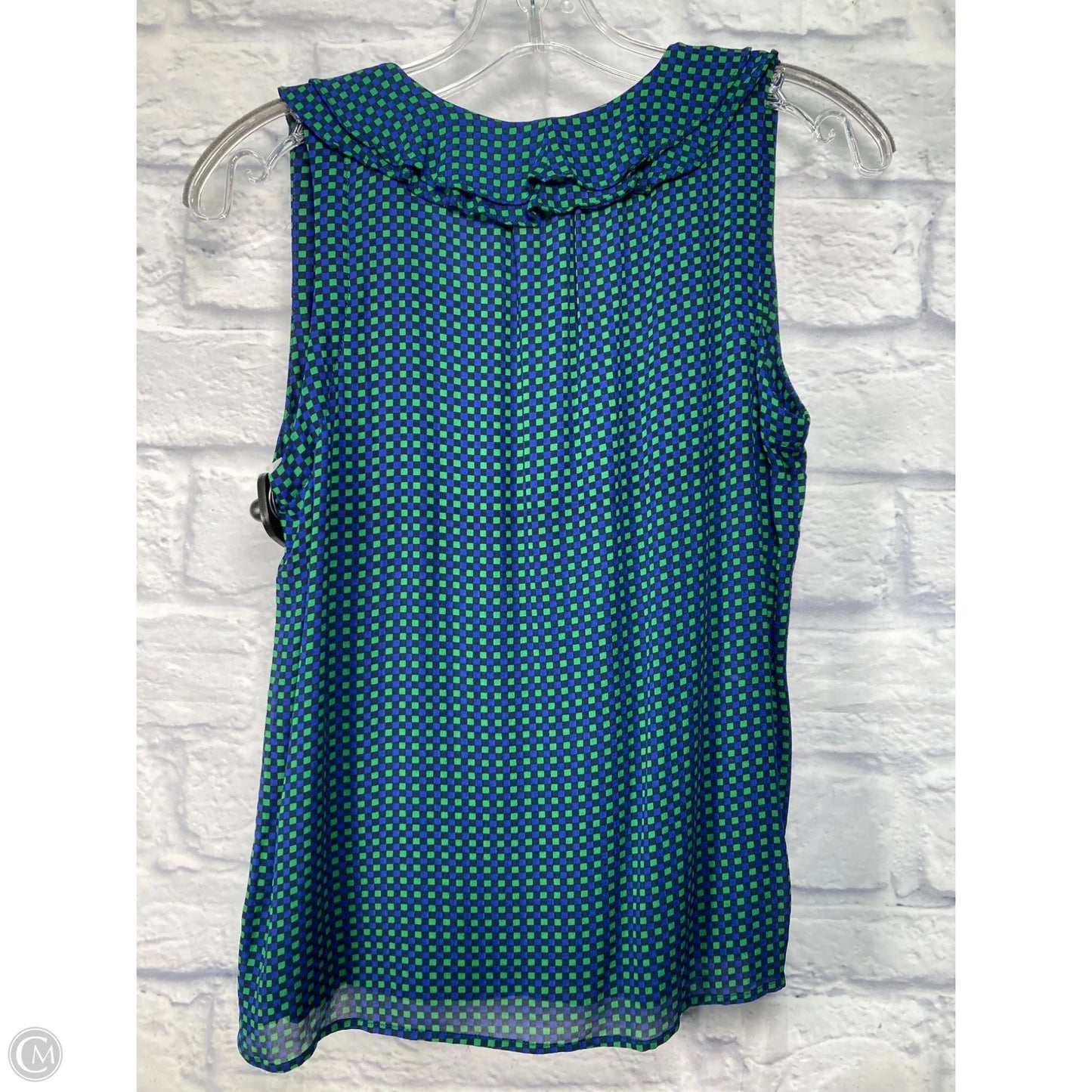 Blouse Sleeveless By Maeve In Checkered Pattern, Size: Xs